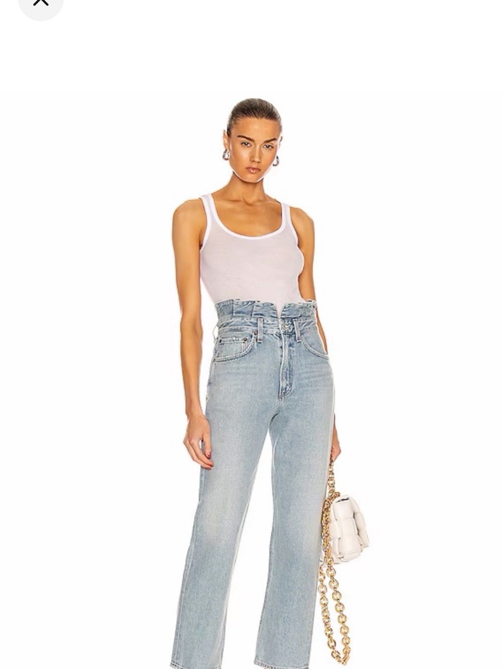 Agolde High-Rise Straight Jeans in Light Blue Wash